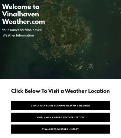 image of website interface for vinalhavenweather.com