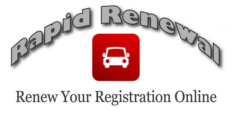 Rapid Renewal service icon, which is a red gradient "button" with a white front facing car in the center. 