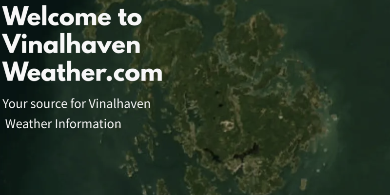 Image of vinalhavenweather.com website interface showing a satellite image of the island.